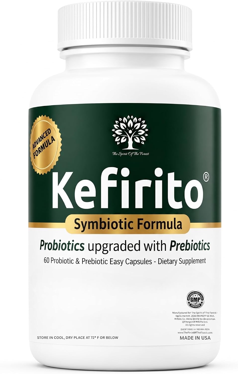 Kefirito Daily Symbiotic Formula – Probiotic + Prebiotic Daily Supplement, 60 Capsules - görsel 4