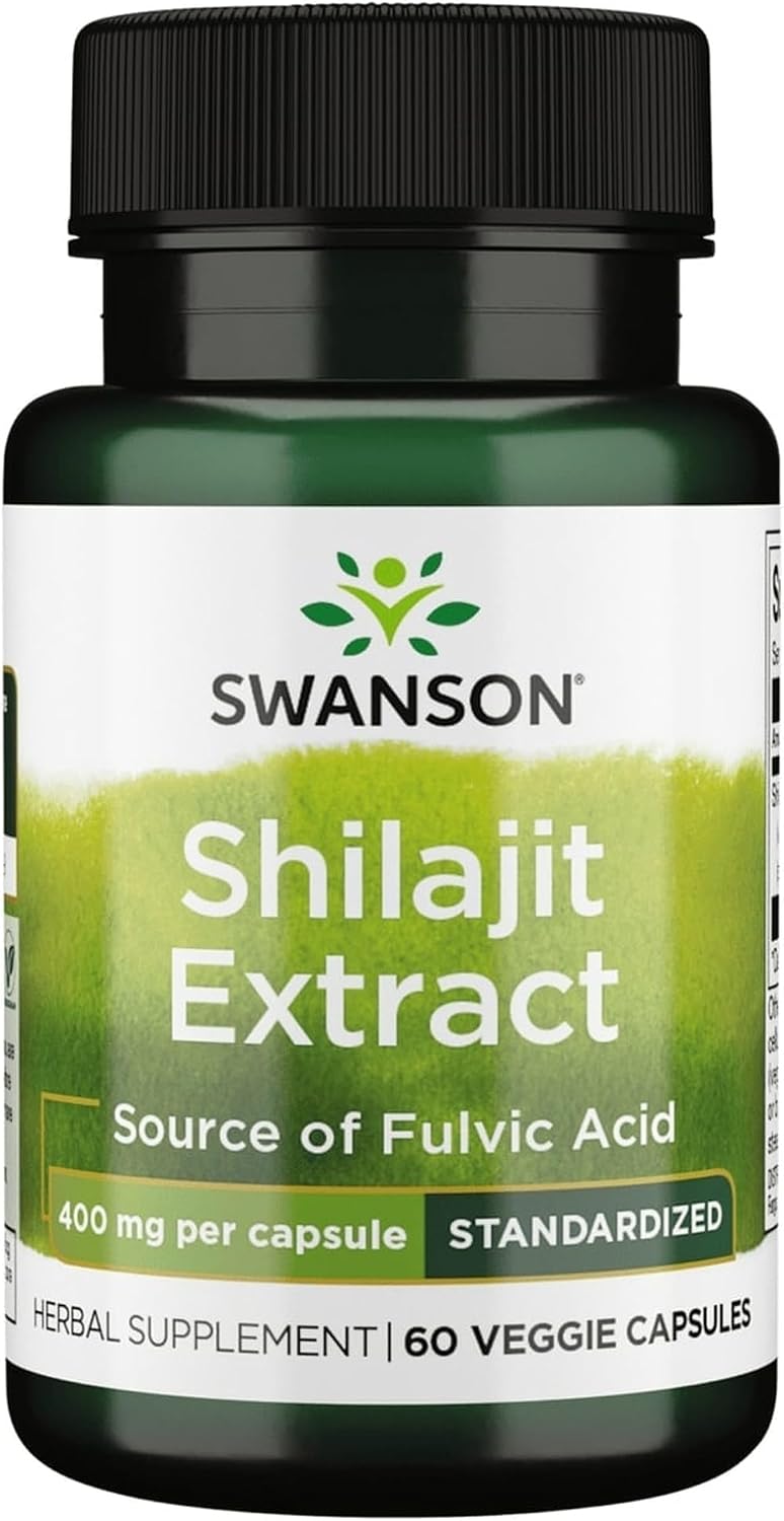 Swanson Shilajit Extract – Herbal Supplement for Energy & Vitality (400 mg, 60 Veg Capsules, 2 Pack) - görsel 8