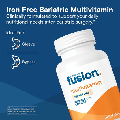 Bariatric Fusion Bariatric Multivitamin Without Iron – Post Bariatric Surgery Patients – Iron Free – 60 Capsules