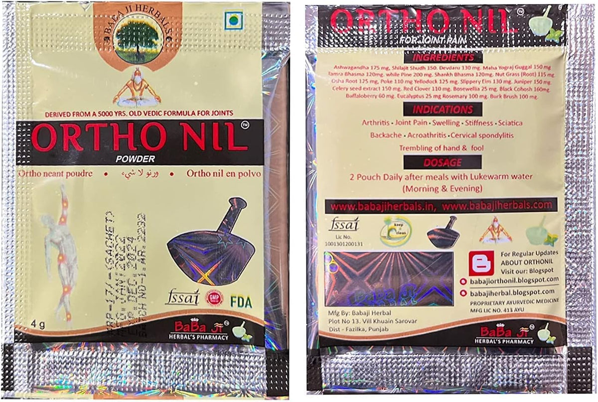 Babaji Herbals Ortho Nil Powder (20 Sachets, 4g Each) - görsel 2