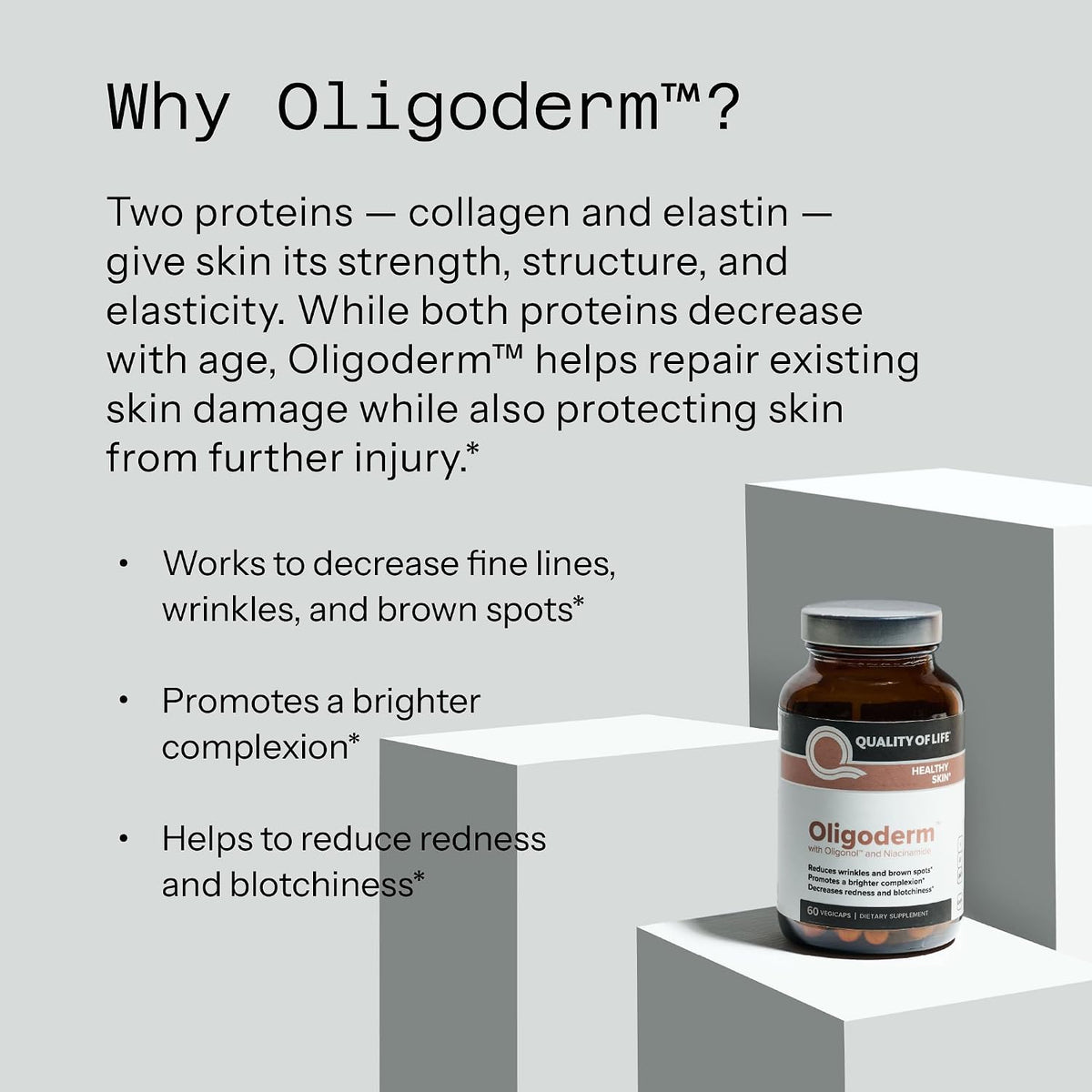 Quality of Life Oligoderm, Premium Skin Support Supplement with Oligonol and Niacinamide - 60 Capsules - görsel 7