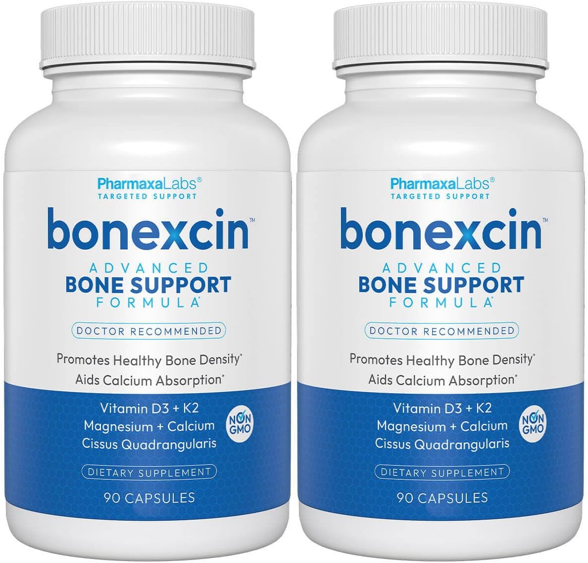 Bonexcin Advanced Bone Support Formulation – Calcium, Magnesium, Vitamin D3 & K2 – Bone Density & Strength Supplement – 90 Capsules (Pack of 2) - görsel 1