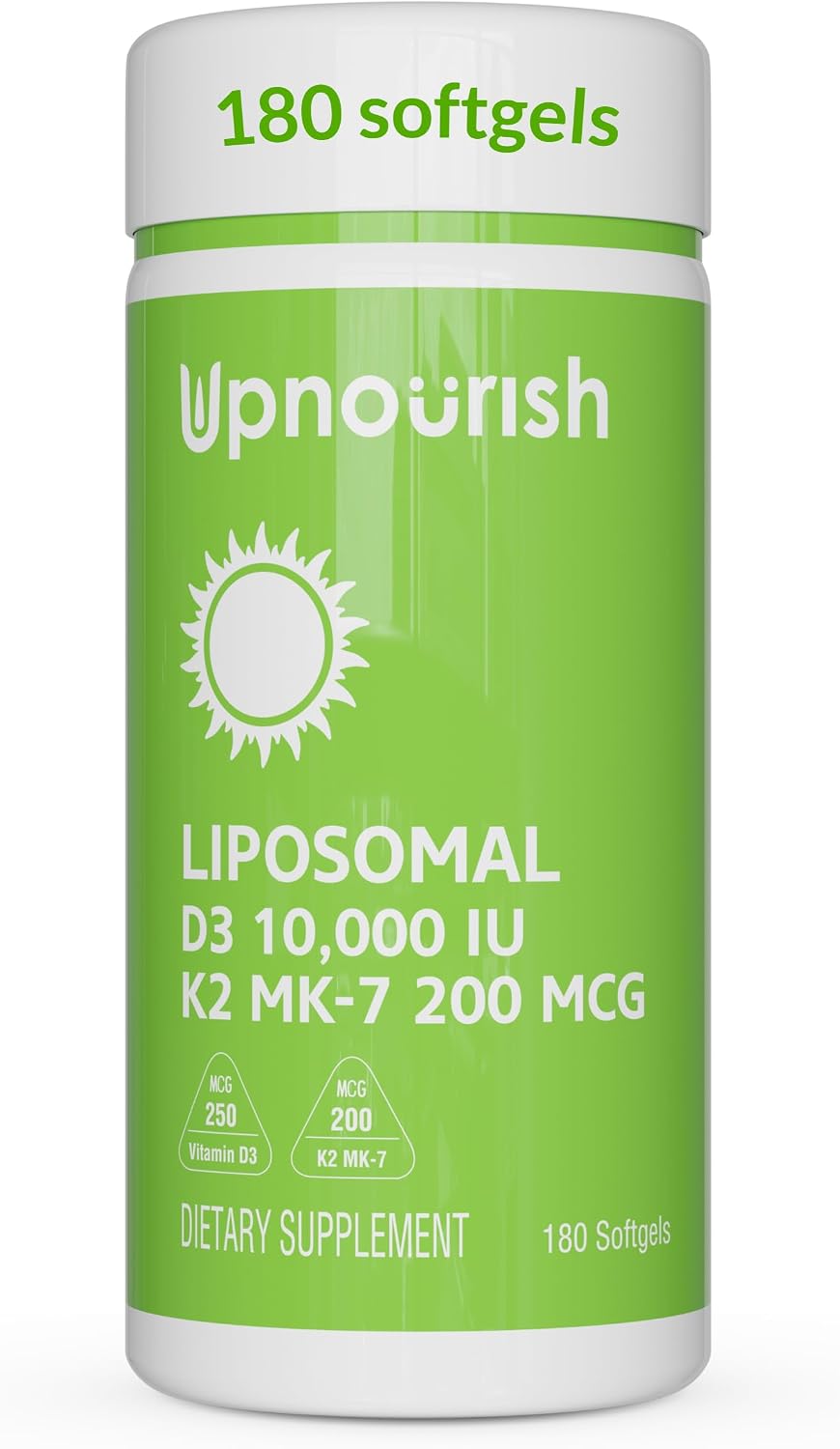 UpNourish Liposomal Vitamin D3 5000 IU Softgels – 1 Year Supply | Organic Coconut Oil Infused Vitamin D Supplement | Non-GMO, Gluten-Free | 365 Capsules - görsel 5