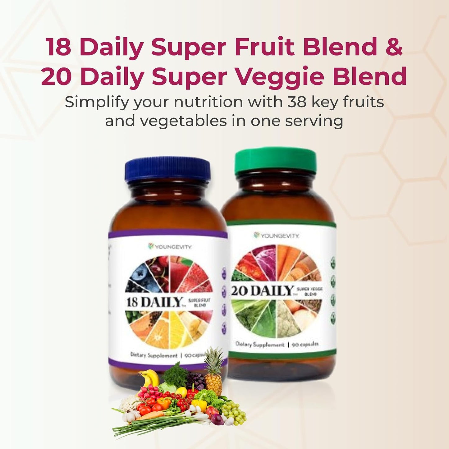 Youngevity 18 Daily Super Fruit Blend & 20 Daily Super Veggie Blend - görsel 2