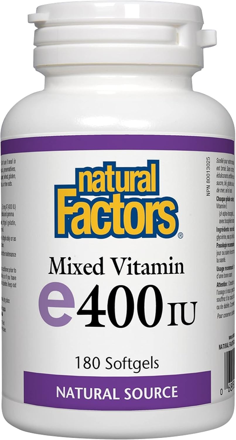Natural Factors Mixed Vitamin E 400 IU, 180 Softgels - görsel 1