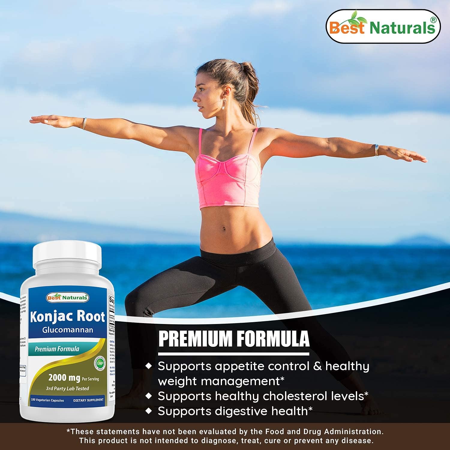 Best Naturals Konjac Root 2000mg, 180 Capsules - görsel 4