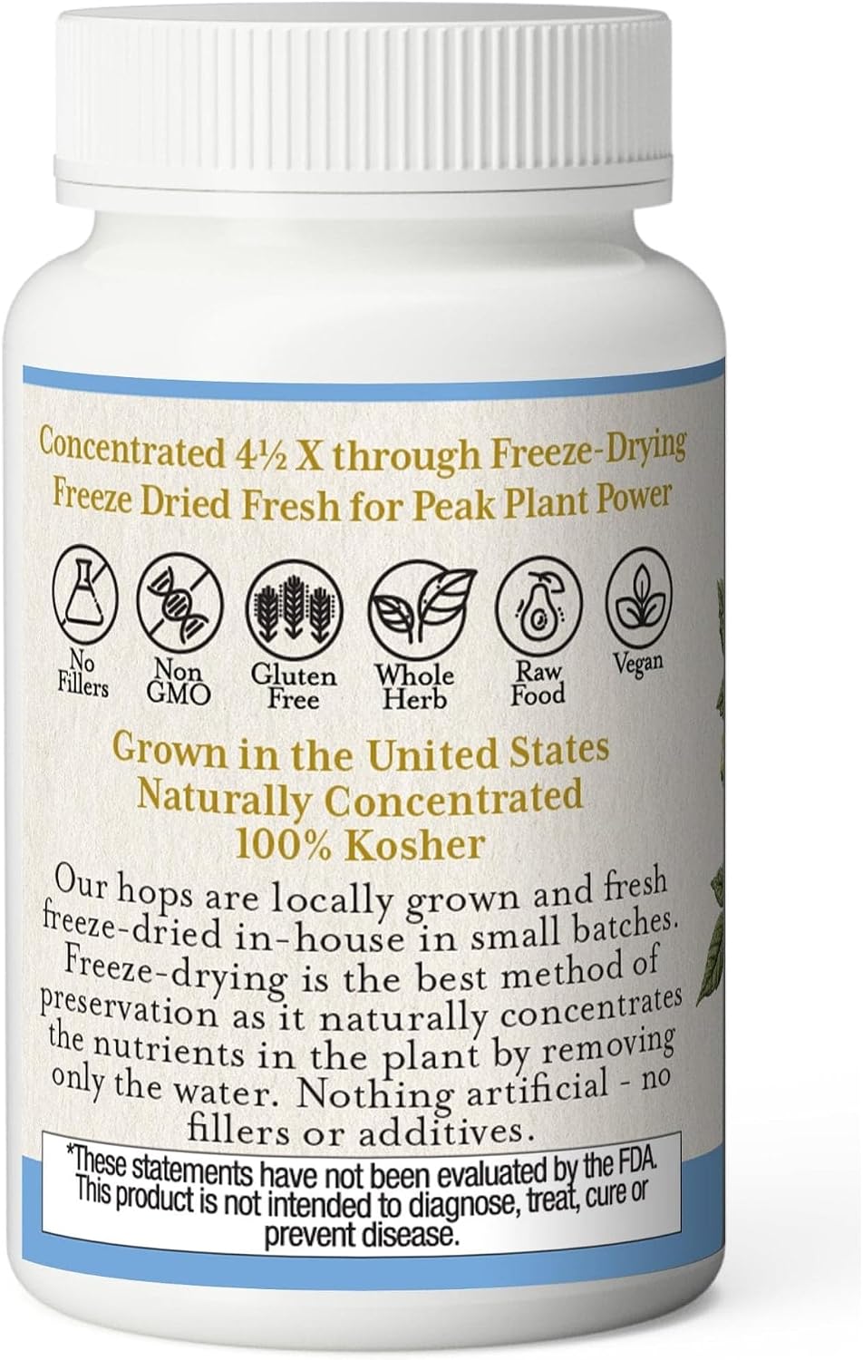 Raw Fresh Freeze-Dried Non-GM Hops – 90 Capsules (200 mg) - görsel 2