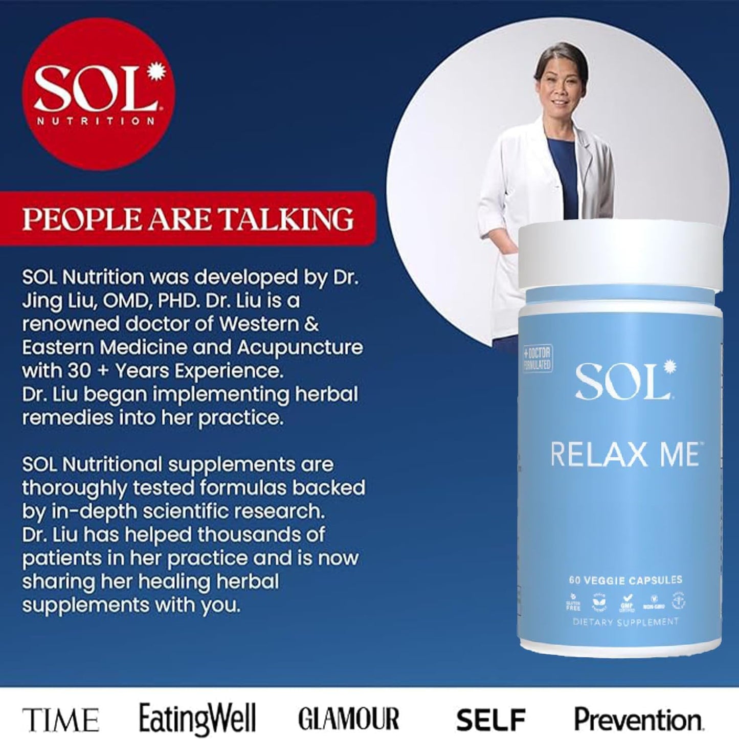 Relax Me - Natural Calming Relief for Stress, Tension and Worry - Supports Mood, Relaxes the Mind and Body - Non-Drowsy - 60 Vegetarian Capsules - görsel 3