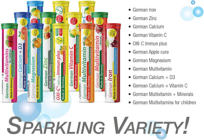 T&D Oxi C 1000 mg Vitamin C - 40 Vegan Drink Effervescent Tablets - Orange Flavour - Made in Germany