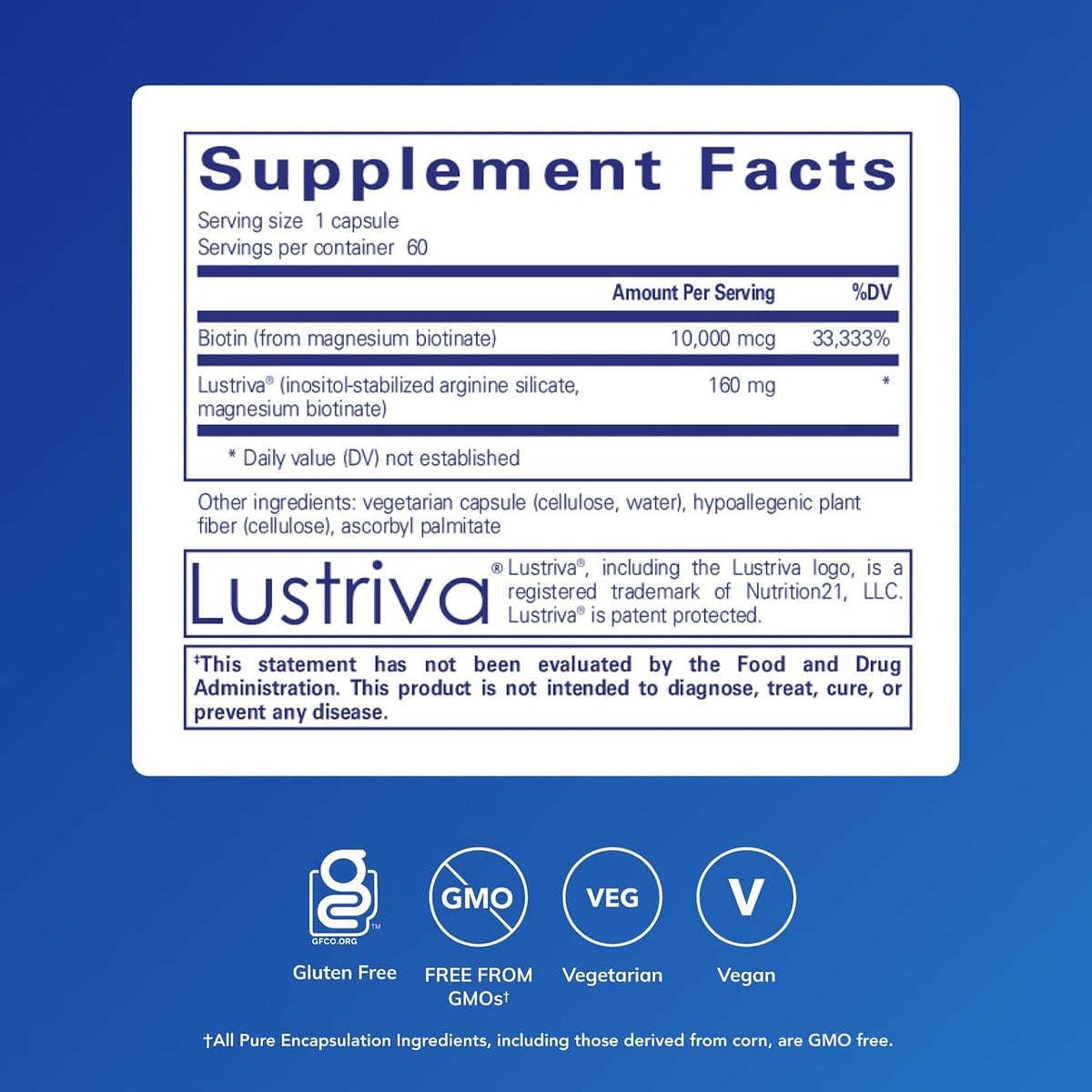 Pure Encapsulations Biotin Complex – Hair & Skin Support (60 Capsules) - görsel 1