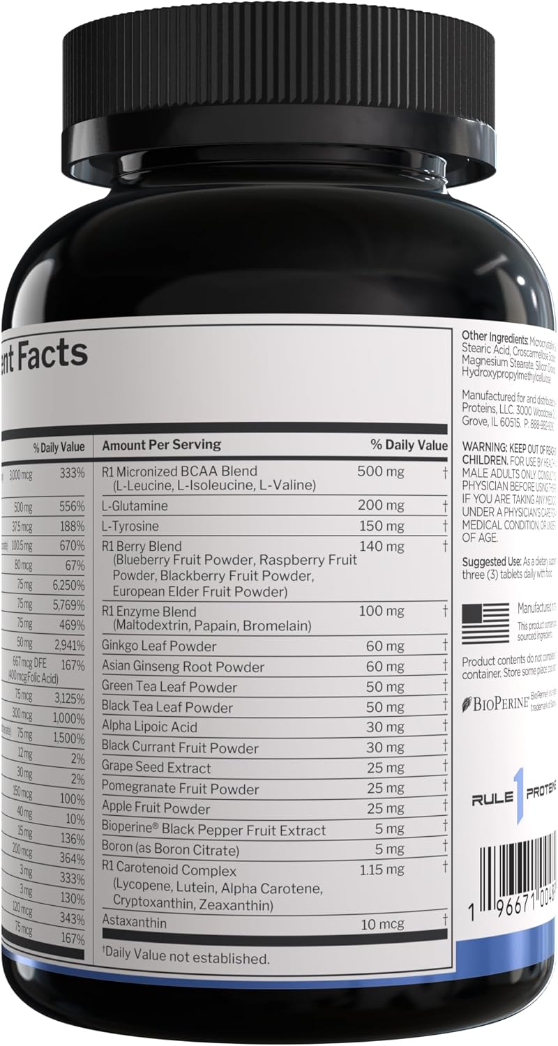 Rule 1 Proteins Men's Daily Multi, 90 Tablets, 30 Day Supply - görsel 3