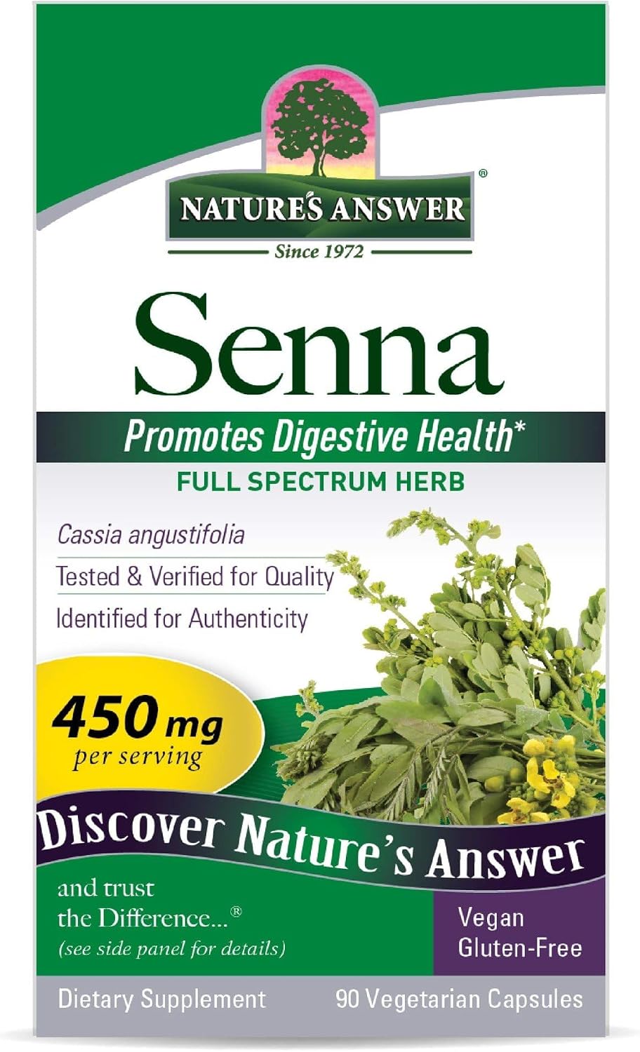 Nature's Answer Senna Leaf Supplement - Supports Digestive Health - 90 Vegetarian Capsules - görsel 3