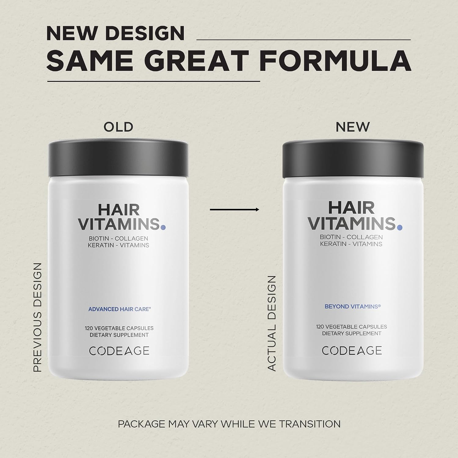 Codeage Hair Vitamins 10,000 mcg Biotin, Keratin & Collagen Food Supplement - 2 Pack - görsel 3