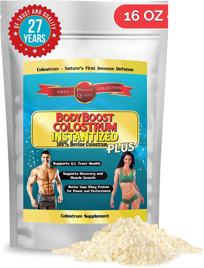 BodyBoost Instantised Colostrum Whole – 99.5% Bovine Colostrum Powder, Immune & Gut Health Support, 454 g