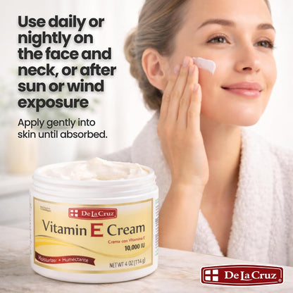 De La Cruz Vitamin E Cream Moisturiser for Face and Neck - 113 g