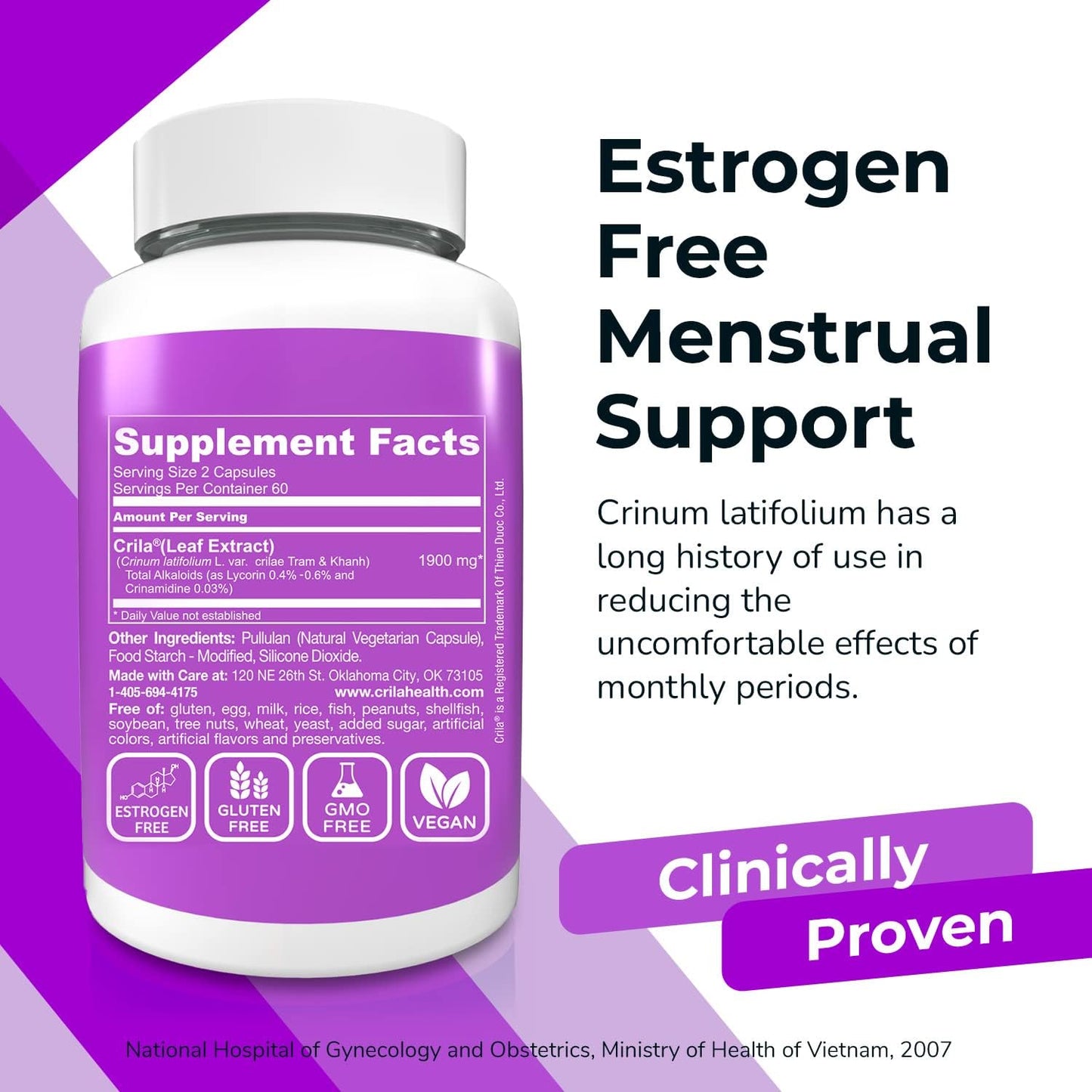 CRILA Oestrogen Free Ovarian Support and Uterine Health Supplement for Women's Hormonal Balance - görsel 2
