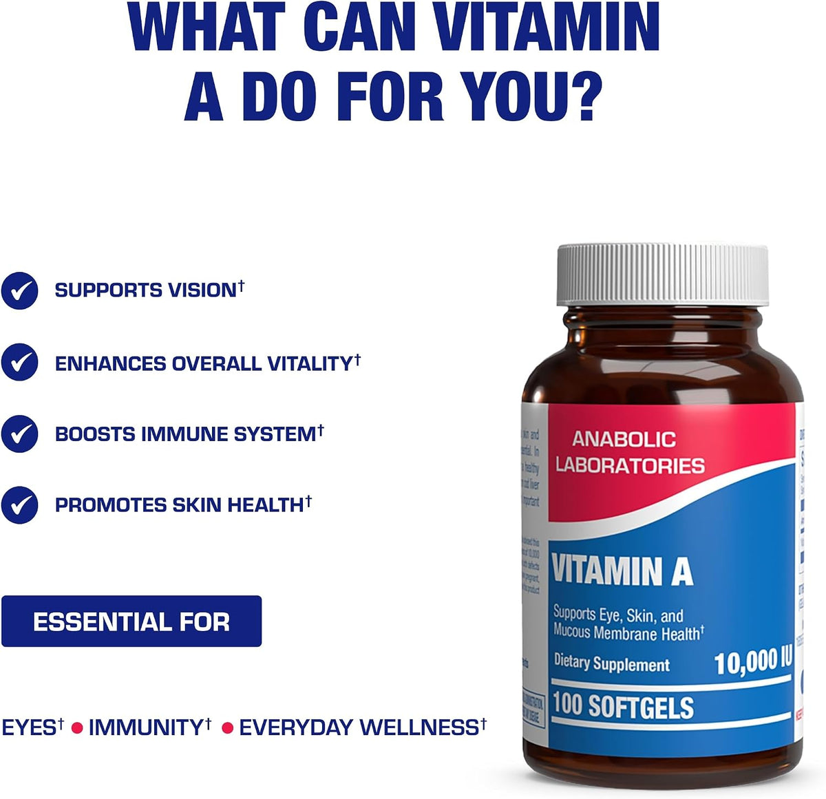 Vitamin A 10000 IU Soft gel capsules - Clinical Formula from Cod Liver Oil with Broad Spectrum Retinoids - 100 Soft gel capsules - görsel 5