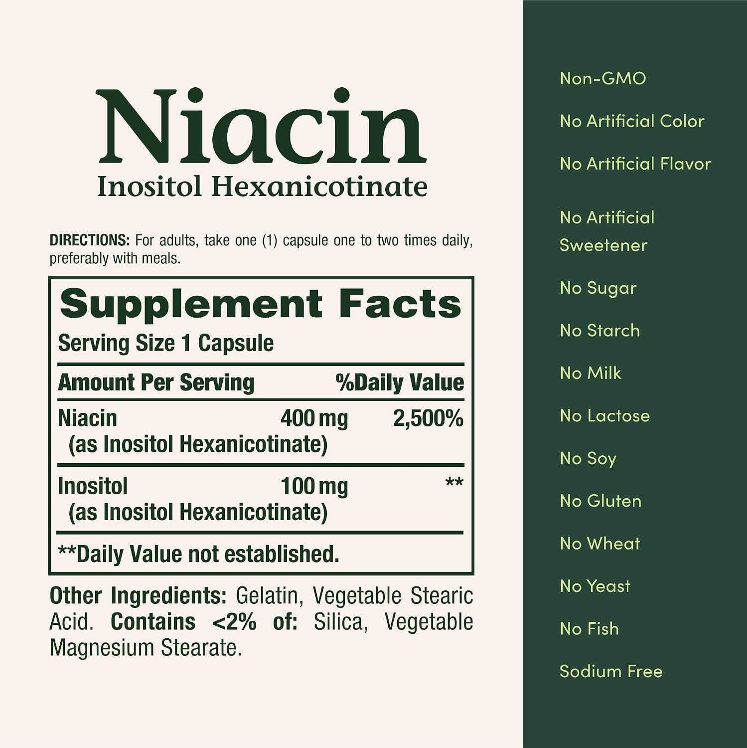 Nature's Bounty Niacin 500mg Flush Free – Energy Metabolism & Nervous System Support, 120 Capsules - görsel 5