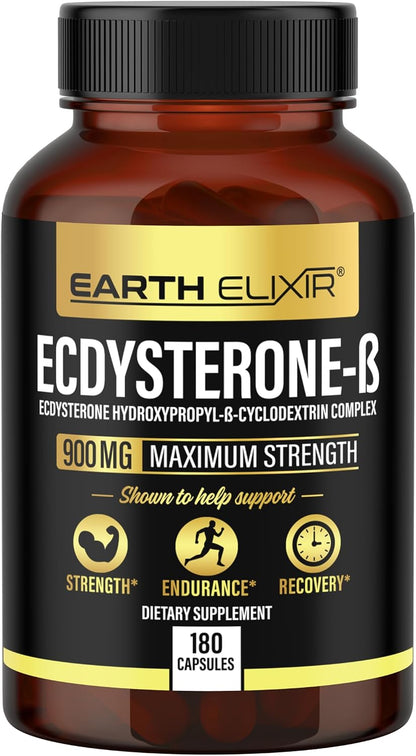 Earth Elixir Ecdysterone 900mg – 180 Capsules – Muscle Building Supplement with 95% Beta Ecdysterone