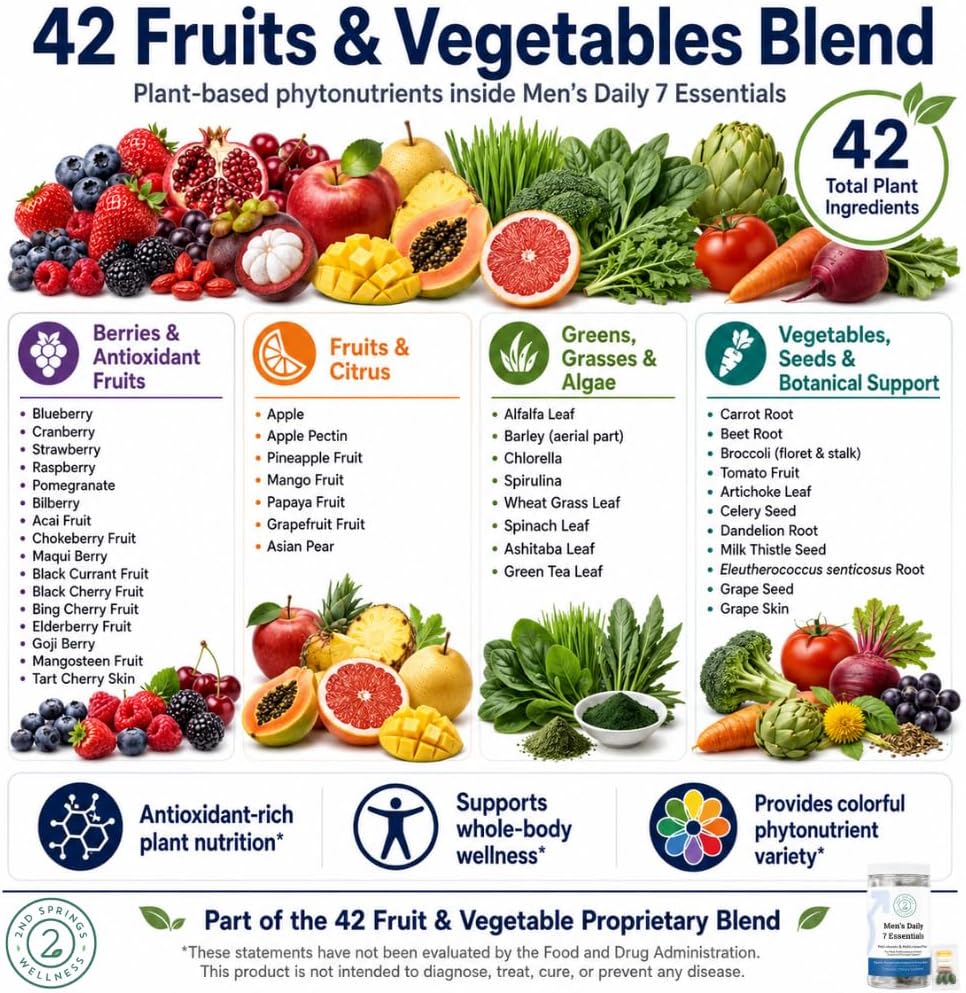 2nd Springs Daily 7 Essentials Men's Vitamin Pack - 30 Sachets - görsel 8