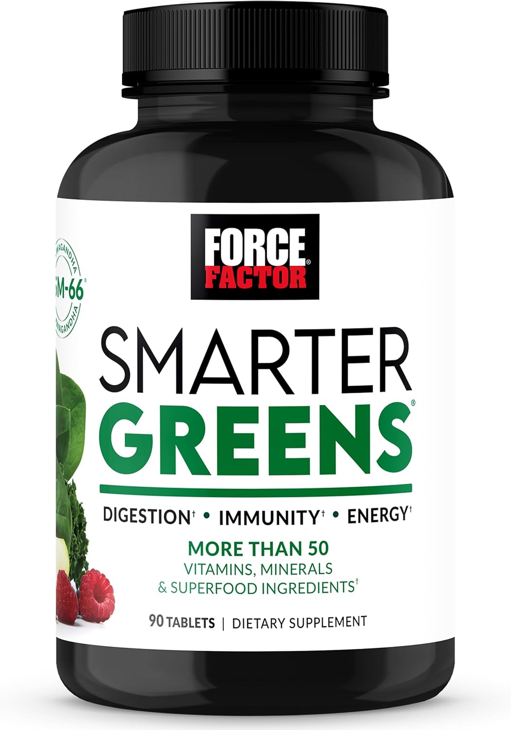Force Factor Smarter Greens Tablets – Superfood Blend with Probiotics & Adaptogens, 90 Tablets - görsel 1