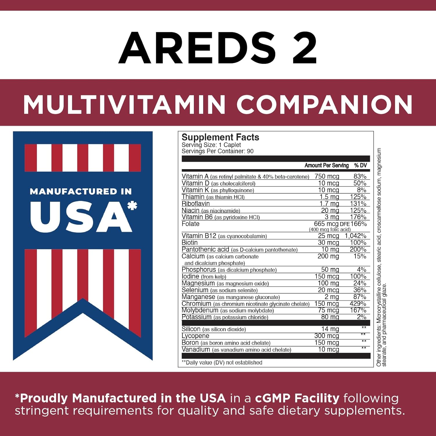 Viteyes Classic AREDS 2 Companion Multivitamin Supplement, Comprehensive Multivitamin Formula for AREDS 2 Users, 90 Capsules - görsel 6