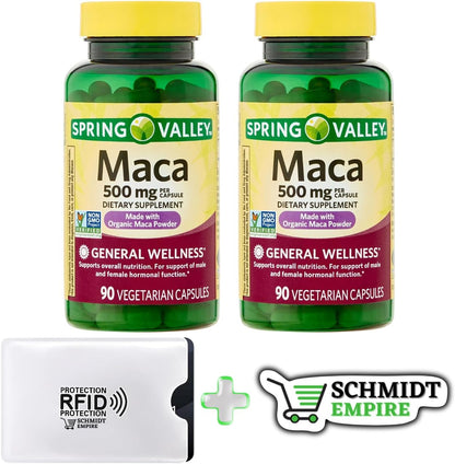 Maca Food Supplement, 500 mg, to Support General Wellbeing (90 Capsules)
