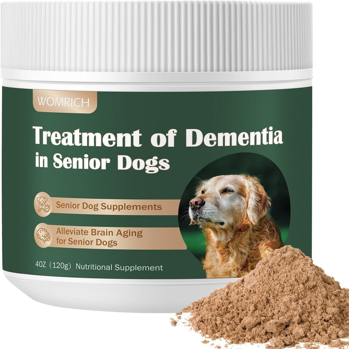 Senior Dog Supplements - Mushroom Powder for Cognitive Support (120g) - görsel 1