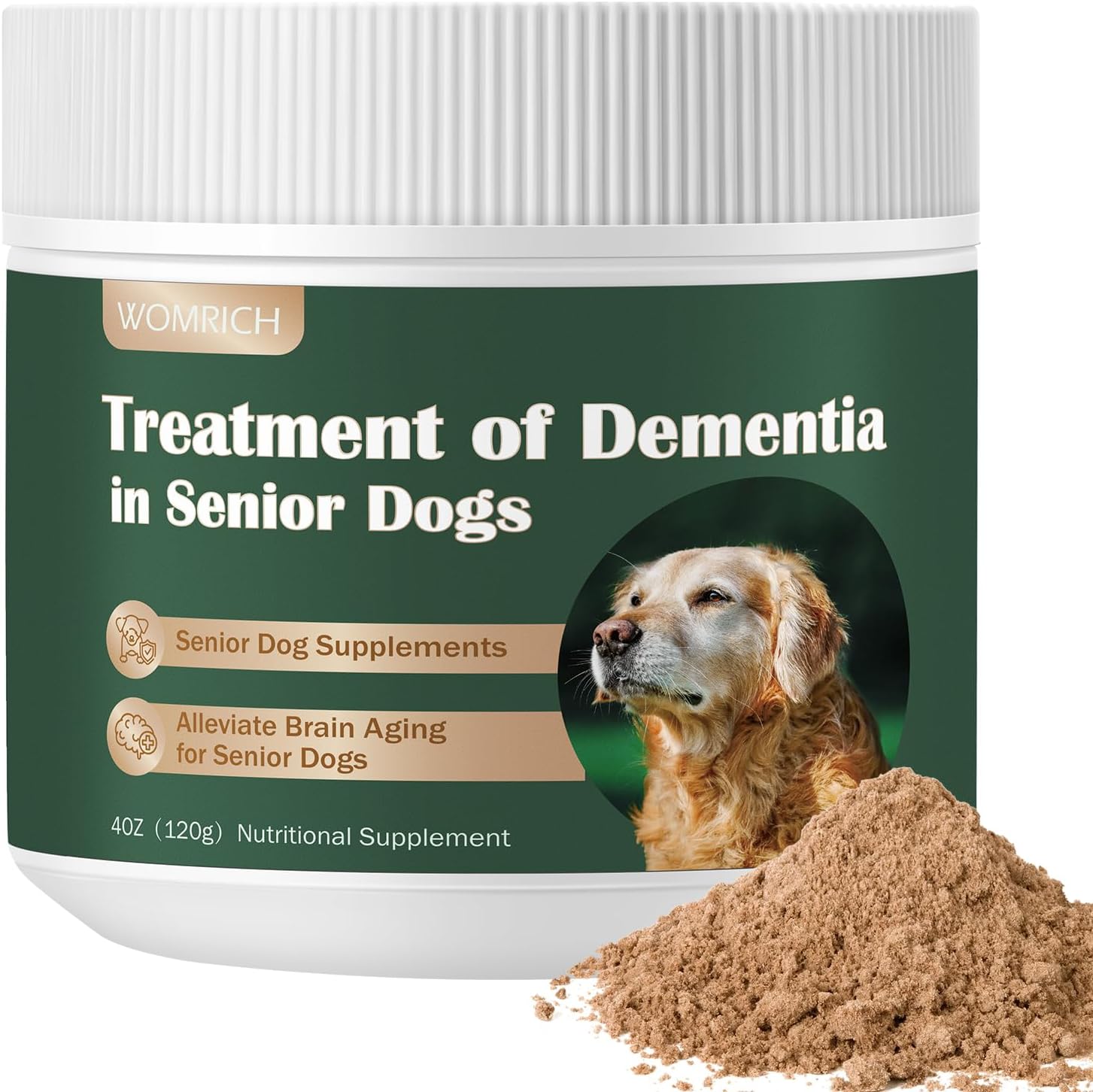 Senior Dog Supplements - Mushroom Powder for Cognitive Support (120g) - görsel 1