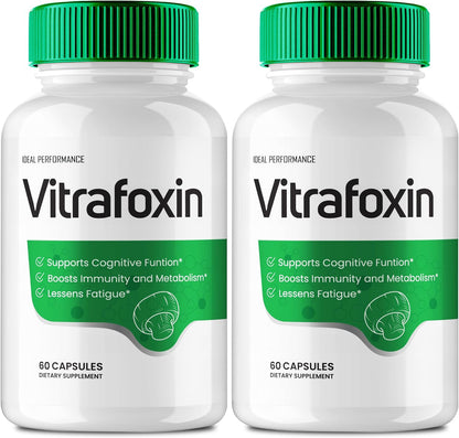 IDEAL PERFORMANCE Vitrafoxin Capsules – Maximum Strength Nootropics for Nerve and Brain Health, All-Natural Formula (Pack of 2)