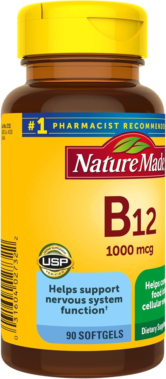 Nature Made Vitamin B12 1000 mcg Softgels, 90 Count for Metabolic Health - görsel 6
