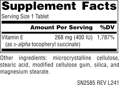 Source Naturals Non-GMO Vitamin E, 400 IU (268 mg) Antioxidant Support – 60 Tablets
