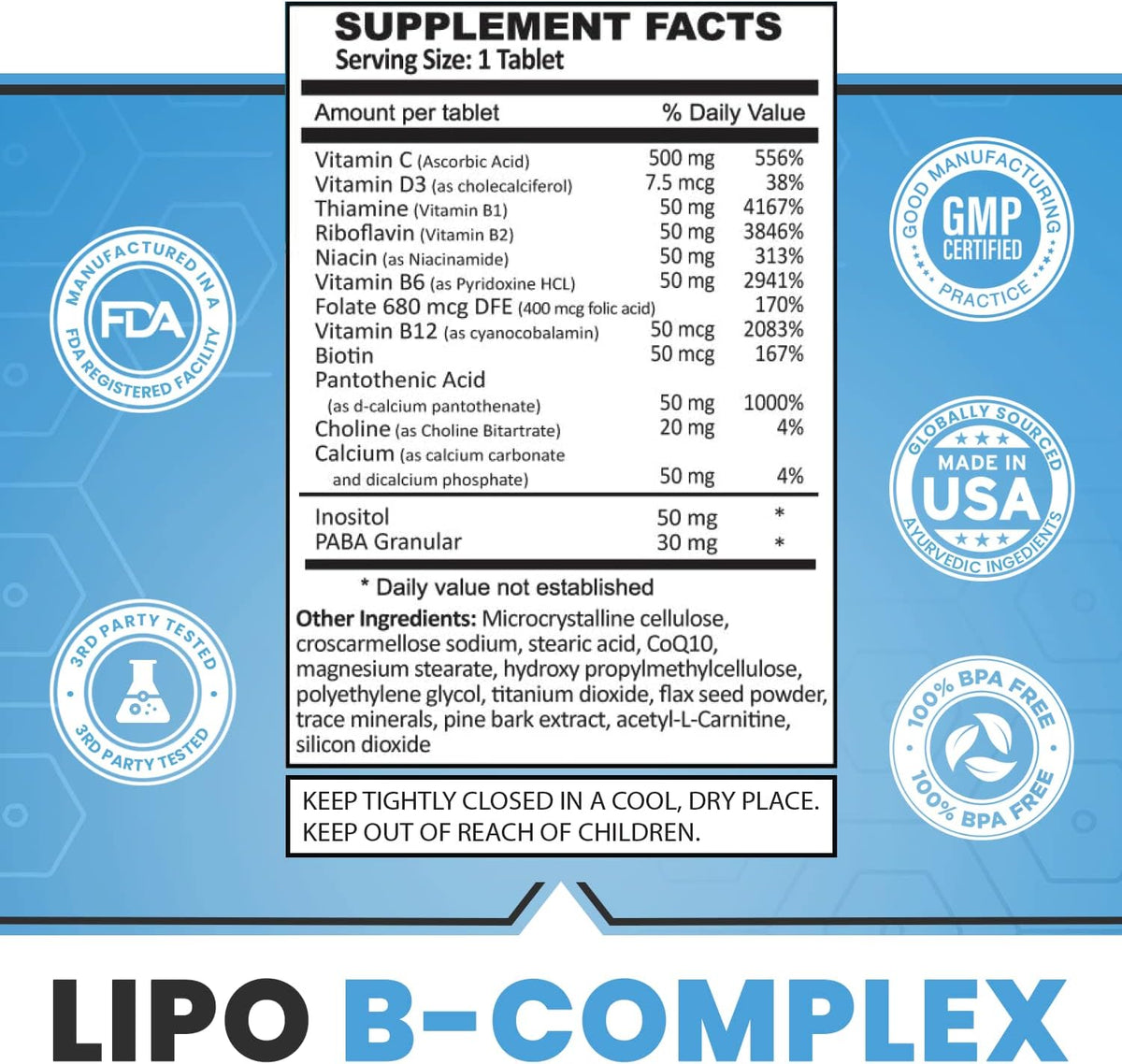 Legere Lipo-BC B-Complex Lipotropic Tablets, 120 Tablets - görsel 8