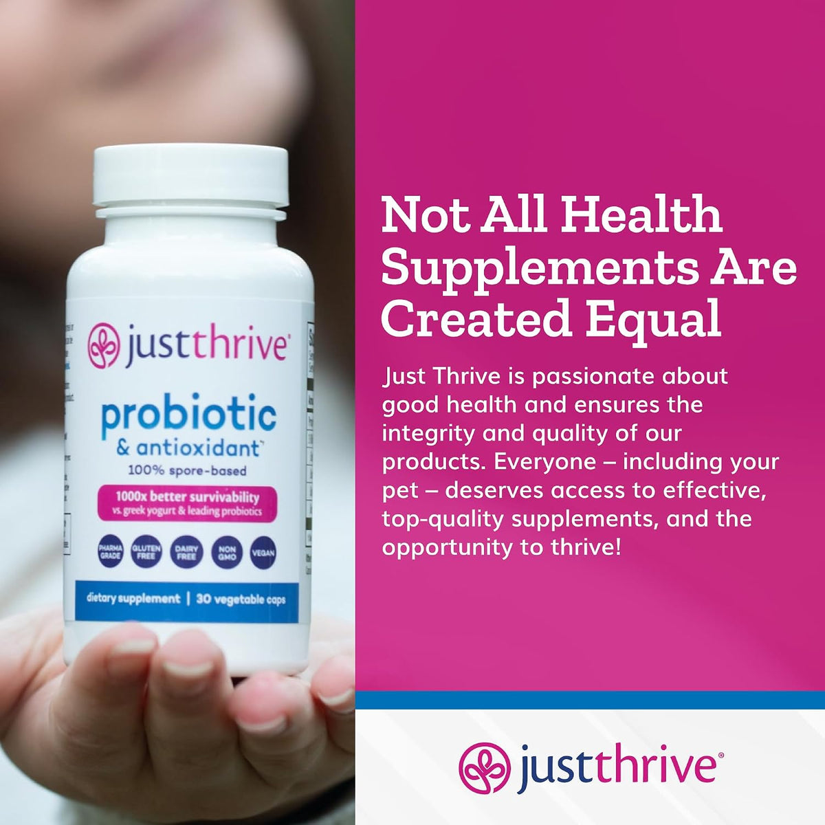 Just Thrive Probiotic & Antioxidant Supplement – 100% Spore-Based, 30 Capsules - görsel 6