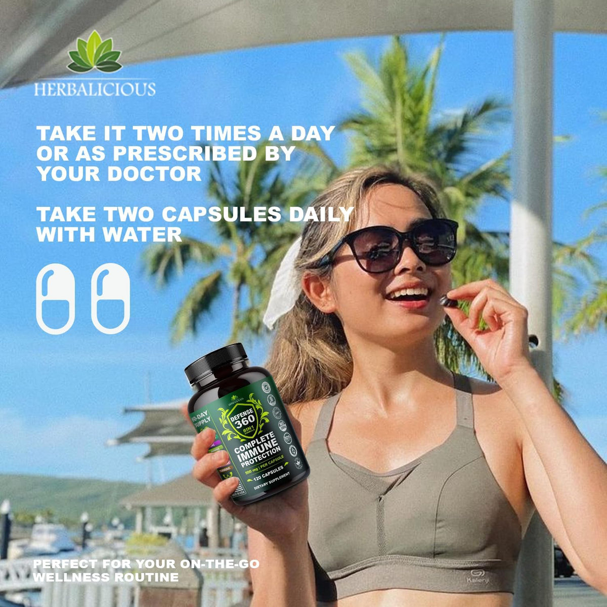 Defence360 Immune Support 8-in-1 Supplement with Vitamin C, D3, Zinc, Elderberry, Echinacea, Turmeric, Ginger and Quinine (120 Capsules) - görsel 6