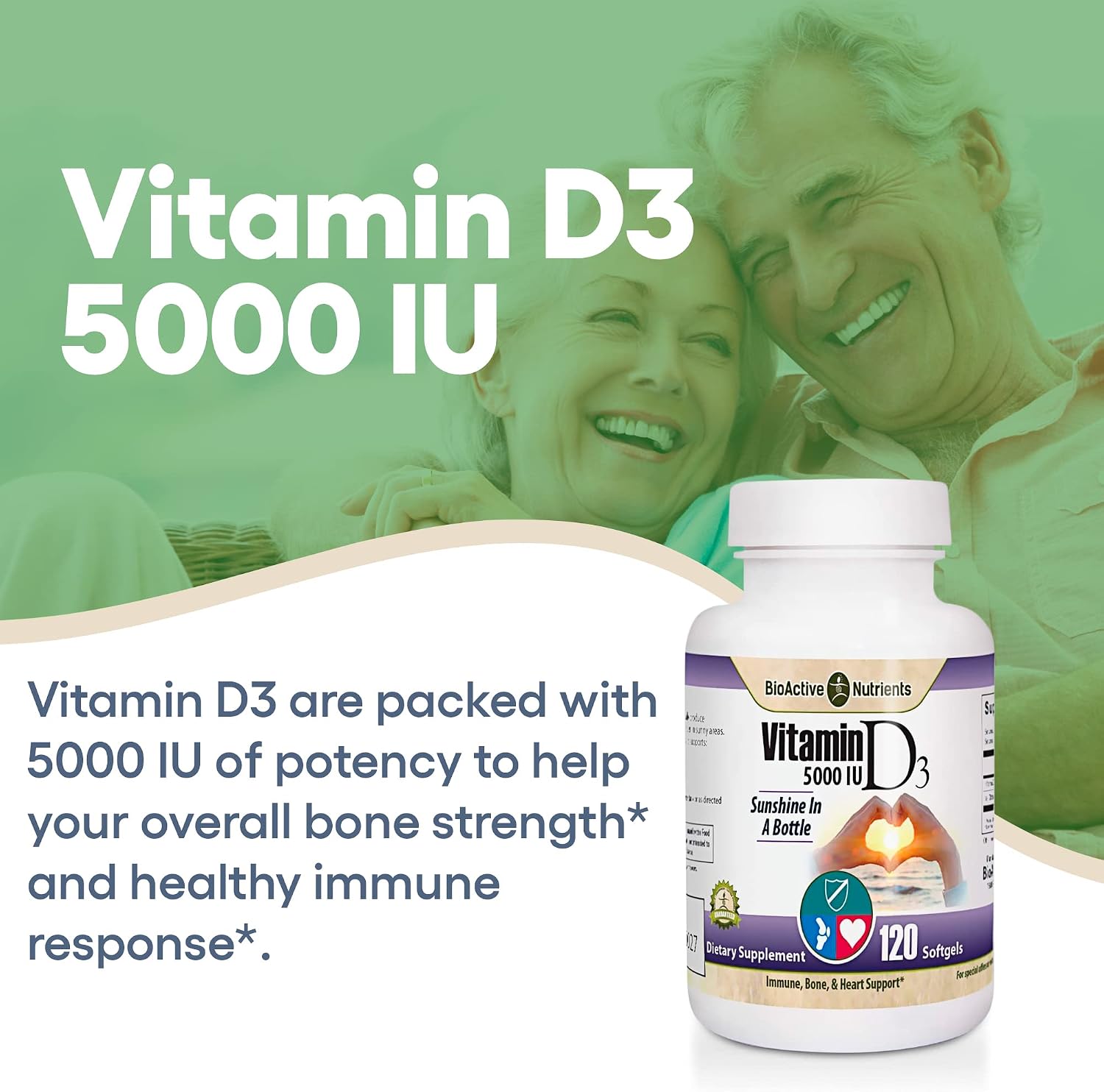 BIOACTIVE NUTRIENTS Vitamin D3 5000 IU - 120 Soft gel capsule Capsules - görsel 2
