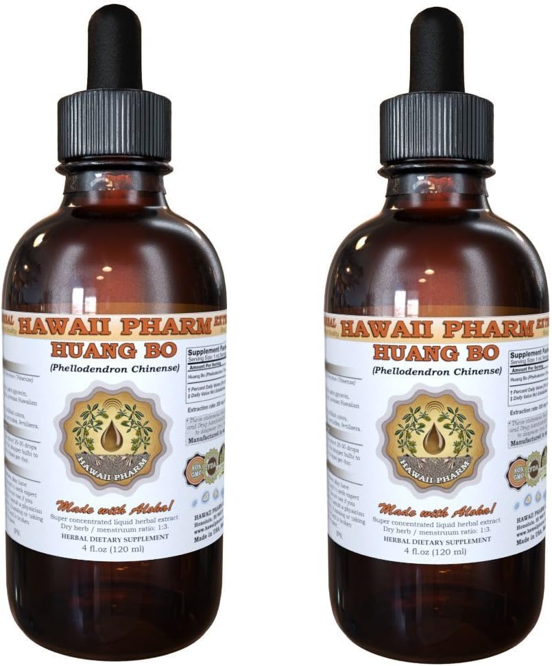 Huang Bo Tincture - Amur Cork Tree (Phellodendron Chinense) Bark Liquid Extract, Herbal Supplement 2x2 oz - görsel 1
