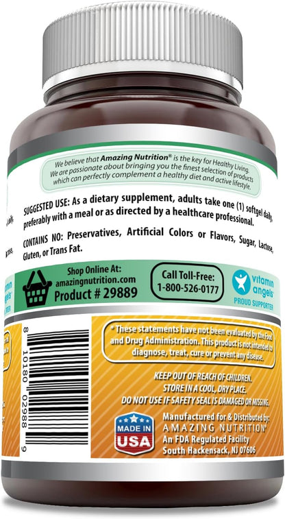 Amazing Formulae Vitamin D3 5000 IU in Coconut Oil, 360 Softgels