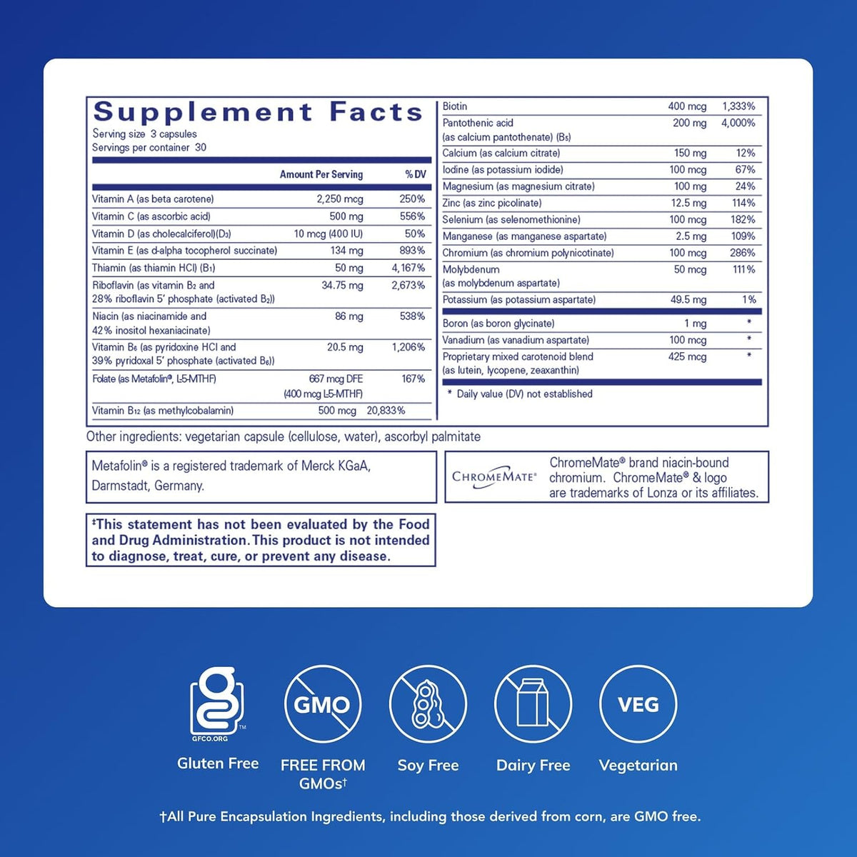 Pure Encapsulations Nutrient 950 Without Copper & Iron – Hypoallergenic Multivitamin and Mineral Formula, 90 Capsules - görsel 2