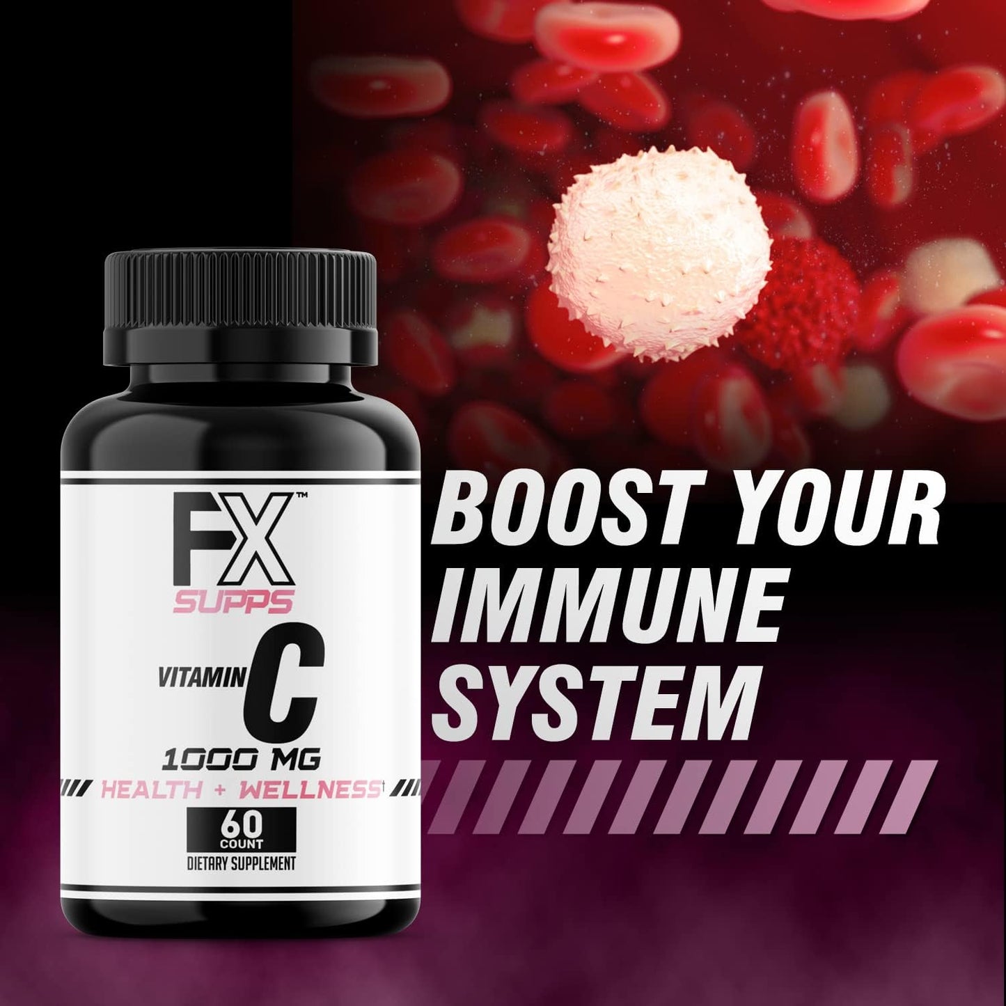 FXSUPPS Vitamin C 1000 mg - 100 Capsules, Vegan-Friendly - görsel 3