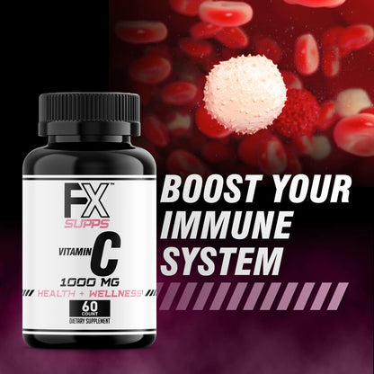 FXSUPPS Vitamin C 1000 mg - 100 Capsules, Vegan-Friendly