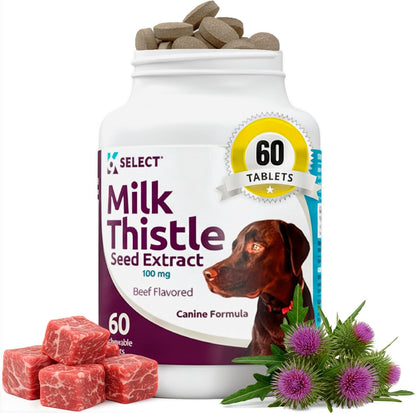 Milk Thistle for Dogs, 100mg – 60 Vegetable Capsules – Canine Liver Health Supplement