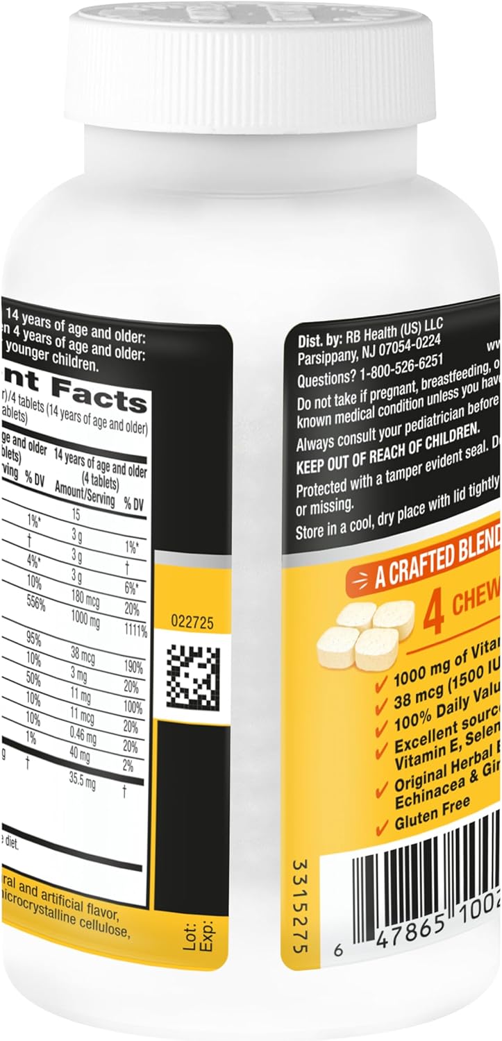 Airborne Citrus Chewable Tablets – Immune Support with 1000 mg Vitamin C – 200 Count - görsel 9