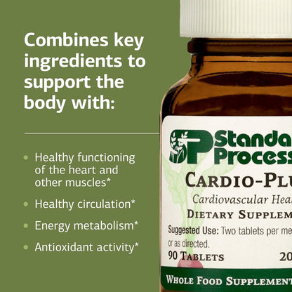 Standard Process Cardio-Plus - Antioxidant Support & Heart Health Supplement - 90 Tablets