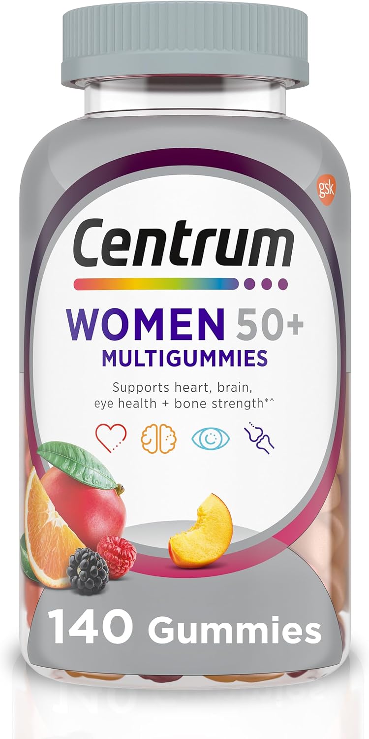 Centrum MultiGummies for Women 50 Plus Multivitamin Gummies, Assorted Fruit Flavour - 140 Gummies - görsel 1