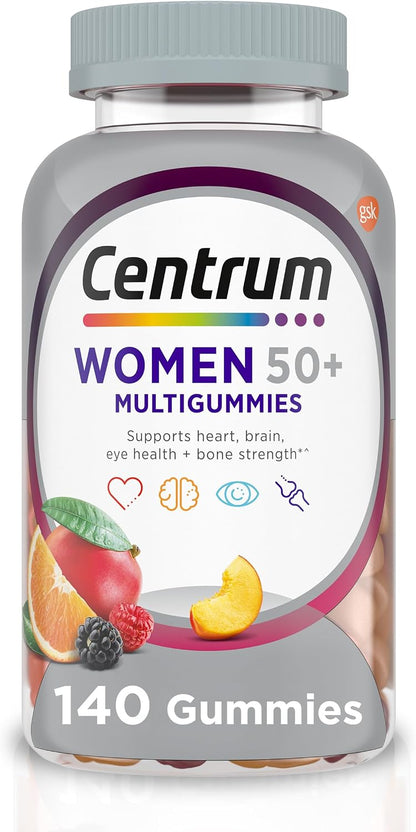 Centrum MultiGummies for Women 50 Plus Multivitamin Gummies, Assorted Fruit Flavour - 140 Gummies