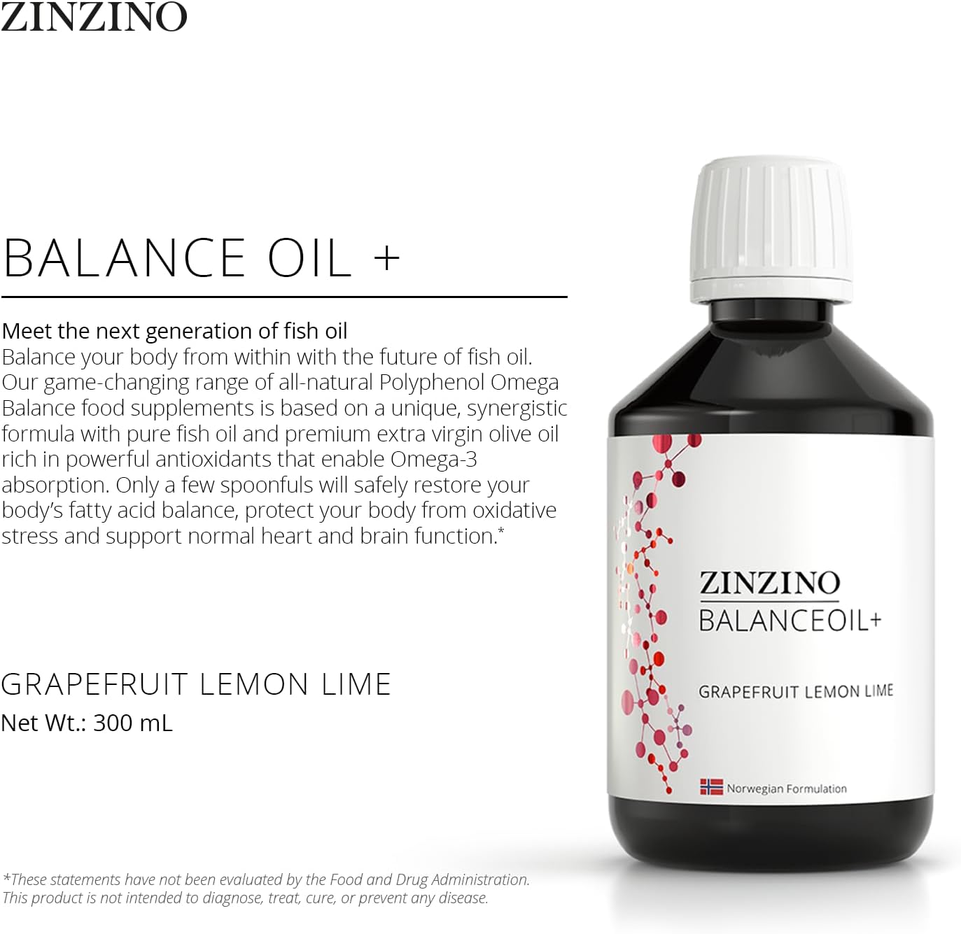 Zinzino BalanceOil+ Grapefruit Lemon Lime - Fish Supplement with Extra Virgin Olive Oil, Omega-3, Polyphenols, and Vitamin D3 (300 ml) - görsel 3
