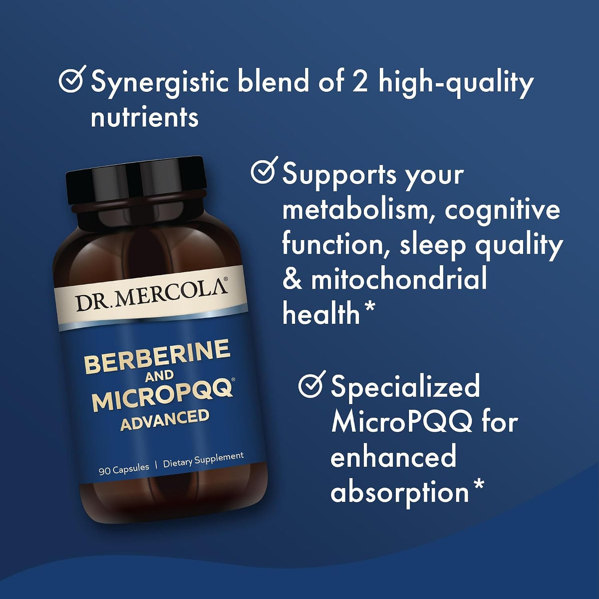 Dr. Mercola Berberine and MicroPQQ Advanced – Metabolic, Mitochondrial & Brain Support – Non-GMO, Gluten-Free & Soya-Free – 90 Capsules - görsel 4