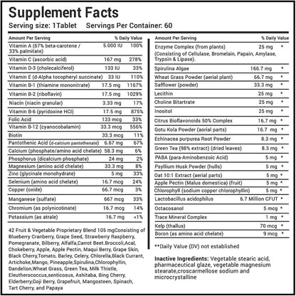 MiracleMulti Performance Blend Men's Multivitamin - with Probiotics, Superfood Enzyme Blend, Non-GMO, 60-Day Supply