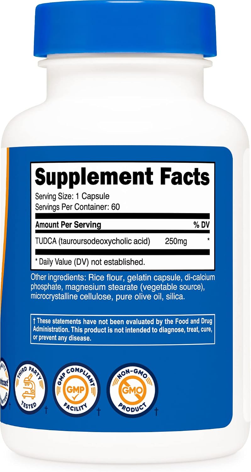 Nutricost TUDCA 250mg – 180 Capsules (3 Bottles) - görsel 3